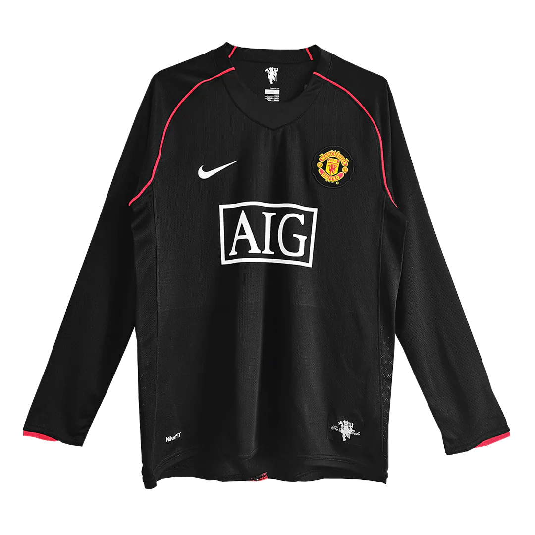 Manchester United 07-08 Black Away Retro Jersey Full Sleeve
