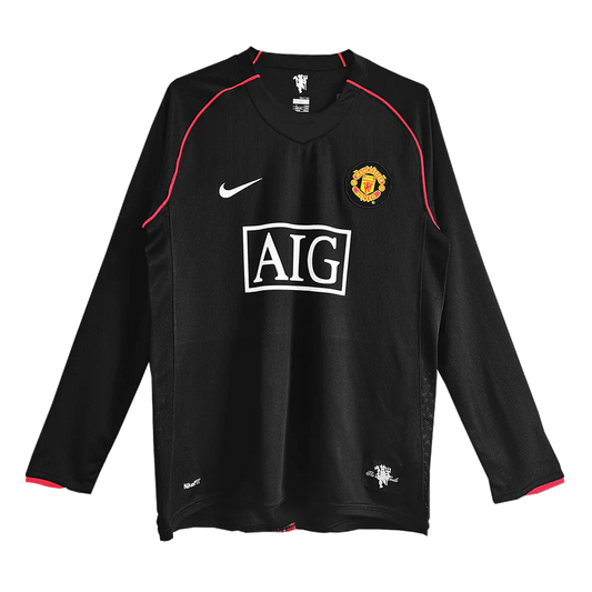 Manchester United 07-08 Black Away Retro Jersey Full Sleeve